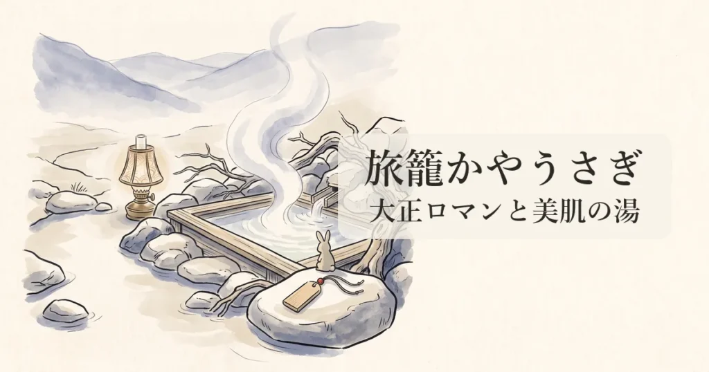 【旅籠かやうさぎ】日田の奥座敷に佇む大正ロマン古民家と美肌名湯の物語 のイメージイラスト