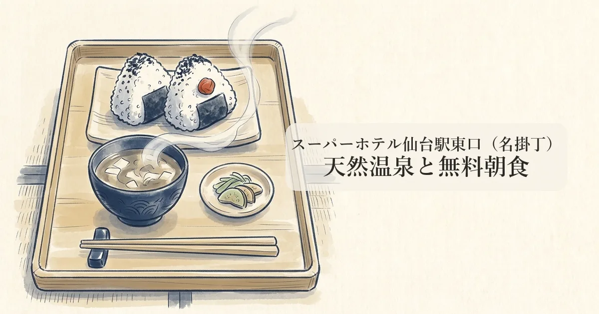 スーパーホテル仙台駅東口の朝食のお盆