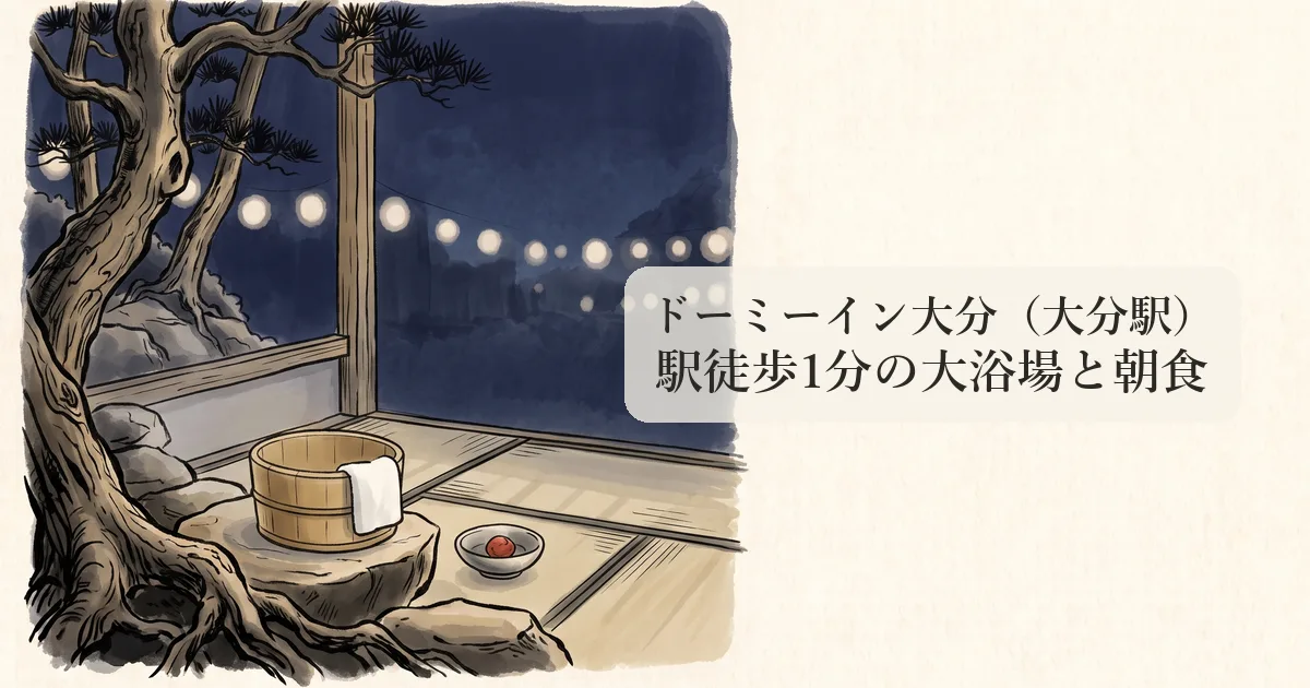 ドーミーイン大分の木桶と朝食の小鉢