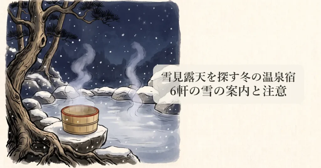 雪見露天のある冬の温泉宿の特集