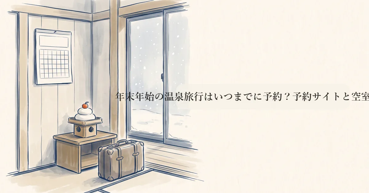 年末年始の温泉旅行はいつまでに予約?予約サイトと空室の探し方 のイメージイラスト