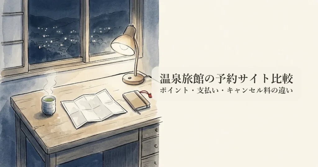 温泉旅館の予約サイト比較 のイメージイラスト